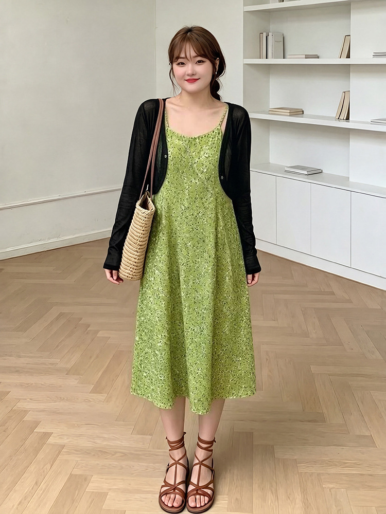 60-150kg Plus-Size Women's Shawl Strap Dress 2026 Spring/Summer Casual Vacation Mom Outfit for Slightly Chubby Women 60-150kg Plus-Size Women's Shawl Strap Dress 2026 Spring/Summer Casual Vacation Mom Outfit for Slightly Chubby Women