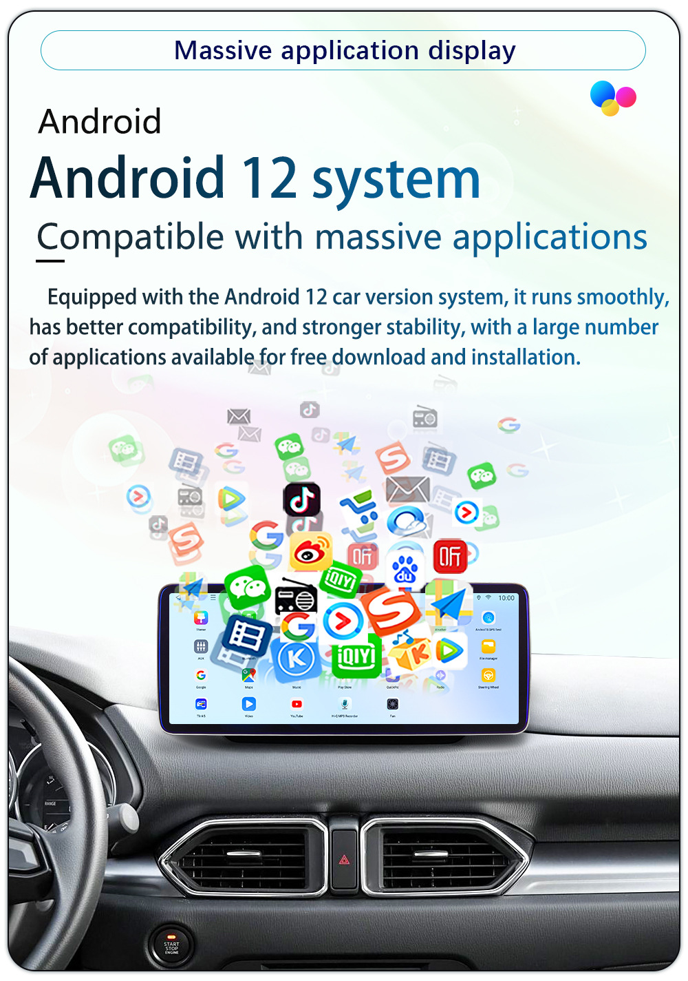 Suitable for 17-25 Models 12.3inch Mazda Cx-5 Central Control Android Qualcomm Eight-Core Dual-System Large-Screen Navigator