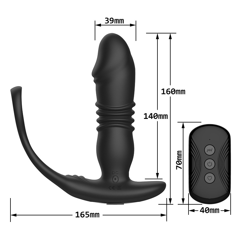 IPHISI control remoto doble anillo retráctil anal plug masajeador de próstata volver corte vibración masturbación juguetes adultos del sexo