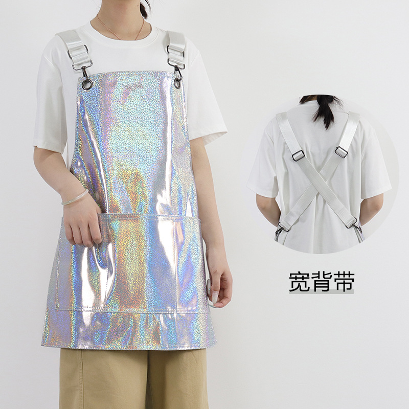 Correas cortas y anchas de colores mágicos plateados