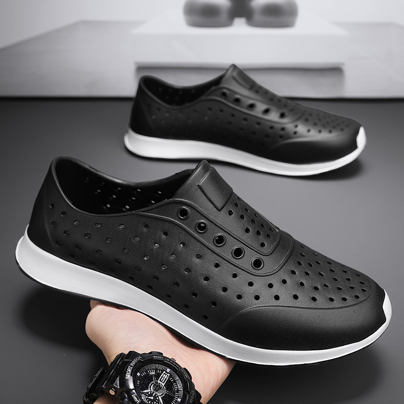 Wncnnnncative verano deportes al aire libre pareja playa agujero zapatos cerrado puntera casual transpirable sandalias impermeables