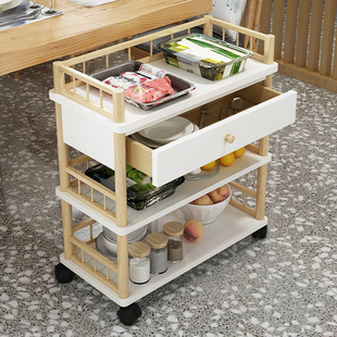 Food Shelf Dining Car Thickened Three-Layer Trolley Dining Car Bowl Car Double-Layer Restaurant Delivery Car Vegetable Car Commercial