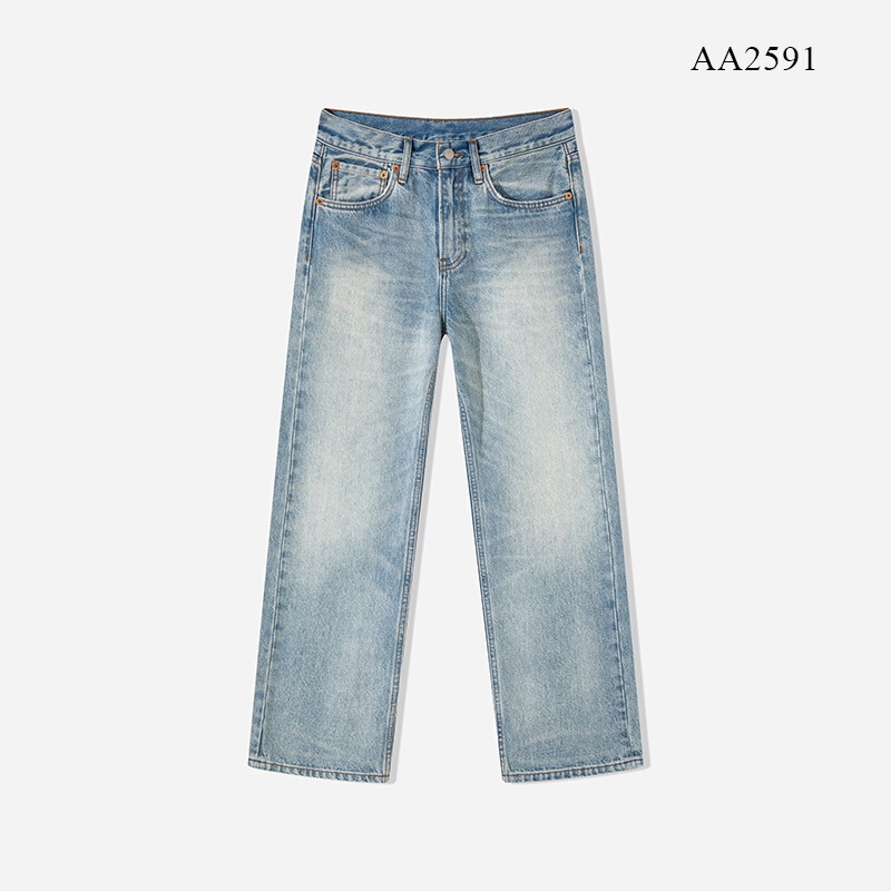 Cone American Kanglong Fabric Color Blue 14.25 Ounces 505 Loose Straight-Leg Vintage Workwear Men's Jeans
