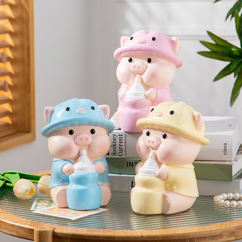 Cute milk pig Piggy Bank birthday gift decoration hallway TV cabinet desk decoration for children and adults