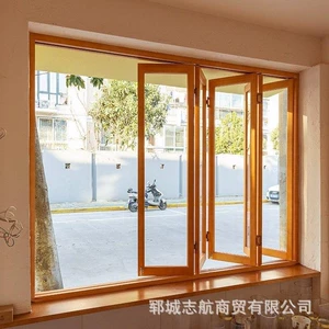 [老榆木氛围感民宿木窗框左右折叠厨房木窗户花店蛋糕店复古装饰窗]