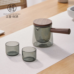 木笙玩物側把壺玻璃煮茶器耐高溫茶壺單壺家用過濾功夫茶具急須壺