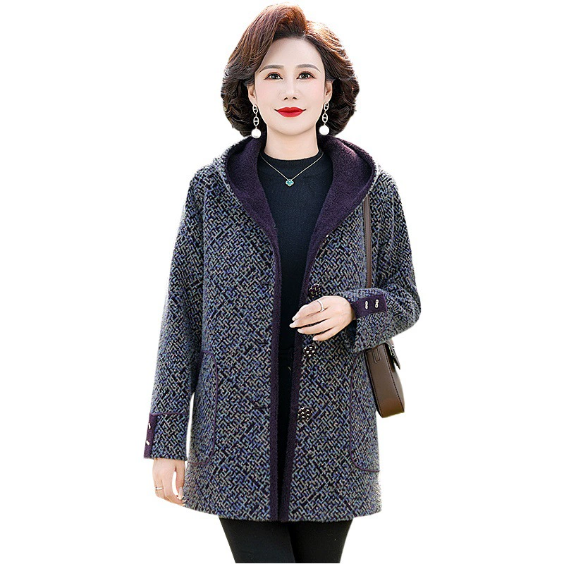 Пальто из искусственного меха норки для женщин, утепленное хлопком, утолщенная версия, новинка зимы 2025, теплая толстая куртка для женщин среднего возраста