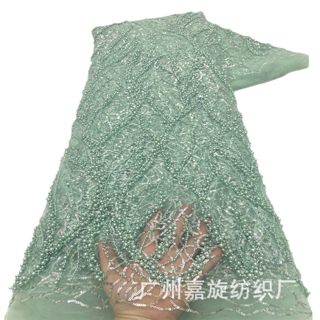 Tela de encaje para vestido de novia qipao con burbujas grandes y pequeñas, color sólido, patrón irregular, lentejuelas, cuentas, tubo, bordado de moda, encaje.