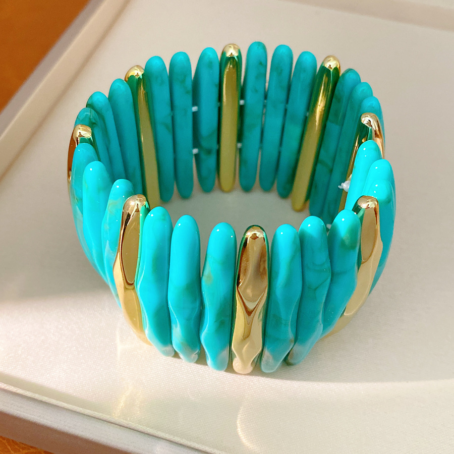 Pulsera acrílica de cuerda elástica teñida de acrílico ligera de lujo nicho pulsera de alta sensación de estilo europeo y americano temperamento de personalidad joyería image 12