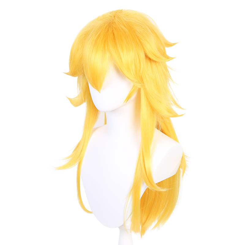 Qifei anime Super Mary Biqi Princesa cos peluca Biqi Princesa Peach Princesa Cosplay peluca