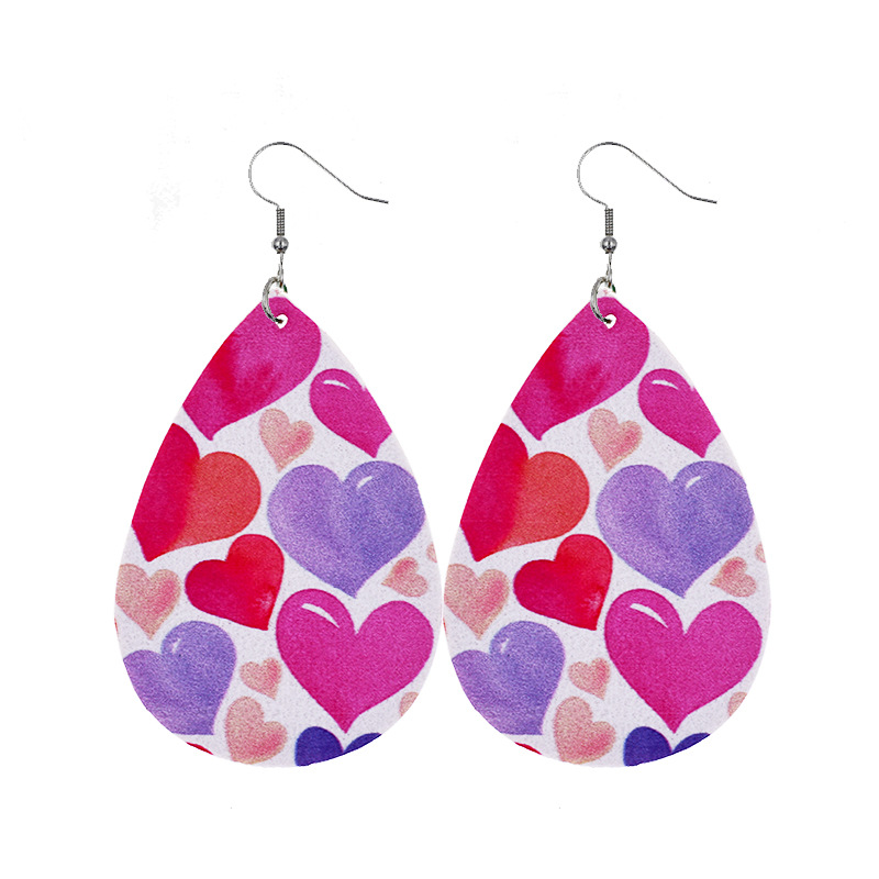 1 Pair Sweet Streetwear Heart Shape Pu Leather Drop Earrings display picture 23