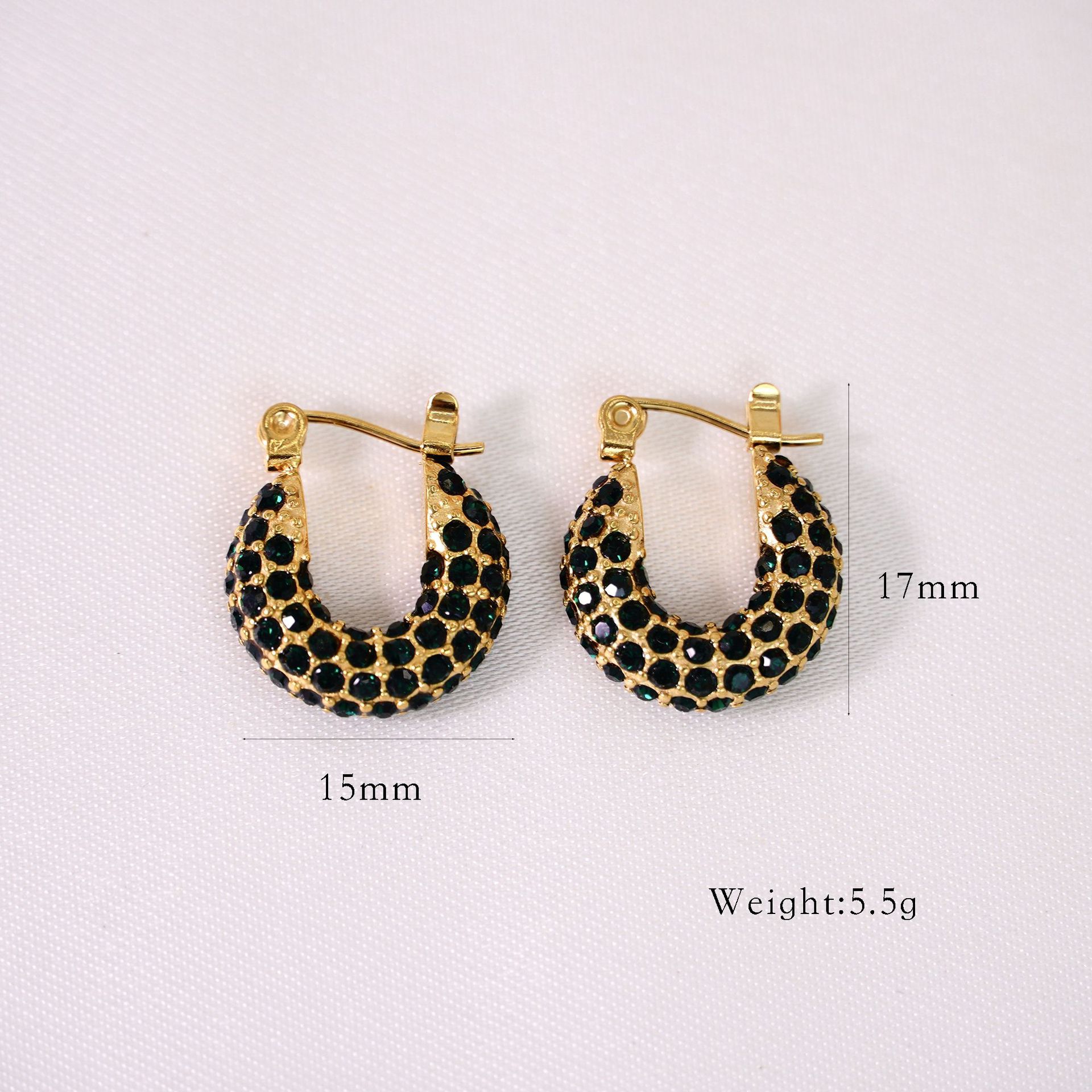9g Weight 304 Stainless Steel Ear Needle Material Zircon Inlay Material Earrings Classification 1 Pair Quantity Holiday, Daily Occasion 304 Stainless Steel Material Geometric Pattern Women's Gender Plating, Inlay Design Retro, Simple Style Style 1 Pair Retro Simple Style Geometric Plating Inlay 304 Stainless Steel Zircon Earrings 8