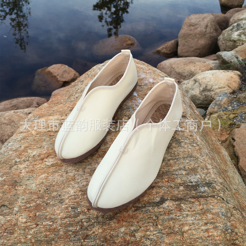 First-Line Shoes, Pure Color Simple Zen Shoes, Cloth Shoes, Hemp Shoes, Breathable Canvas Shoes, Old Beijing Casual Shoes, Men's Shoes