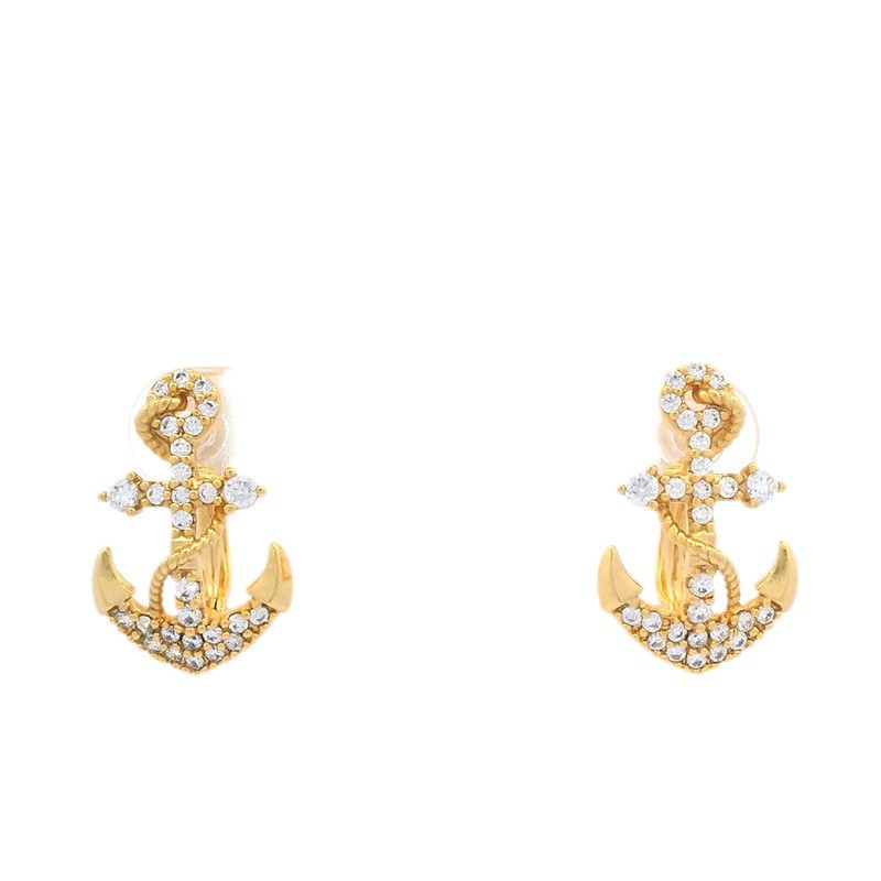Xuping aleación de cobre chapado en oro personalidad ancla de barco ligero lujo alta sensación pendientes de nuevo estilo estilo de moda europea y americana in buckles de orejas