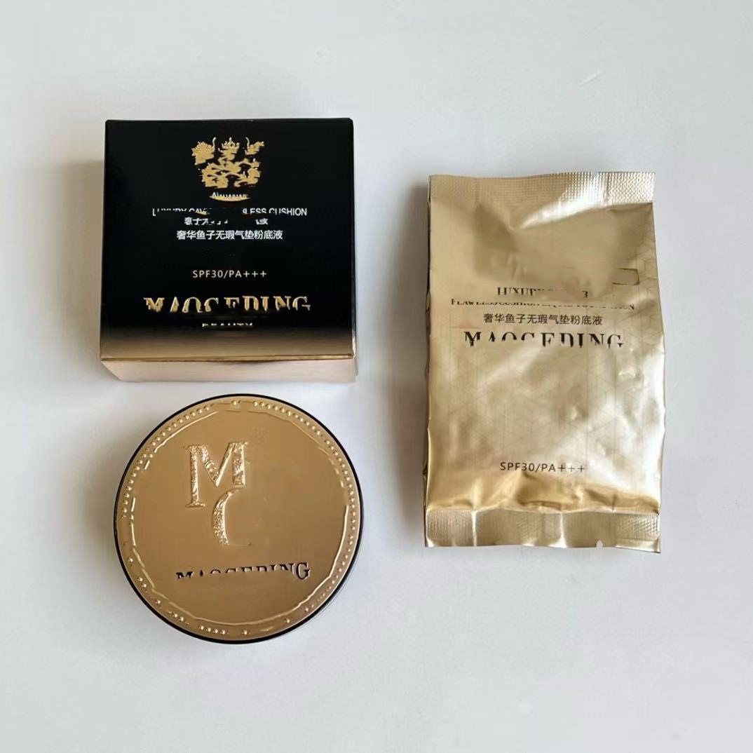 Channel Supply Maojia 14g Caviar Cushion Foundation 801/802 Concealer, Delicate and Natural Creamy Skin, One-Piece Dropshipping