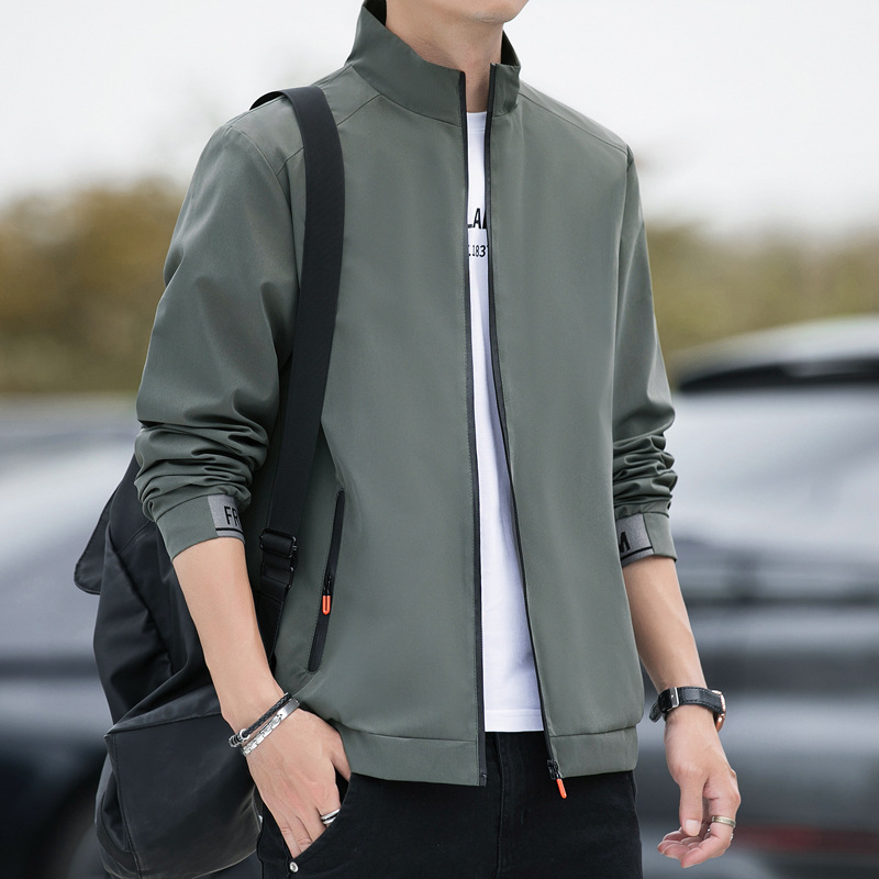 Primavera y otoño chaqueta de los hombres casual stand collar chaqueta suelta de deportes los hombres jóvenes y de mediana edad Fábrica de la chaqueta al por mayor