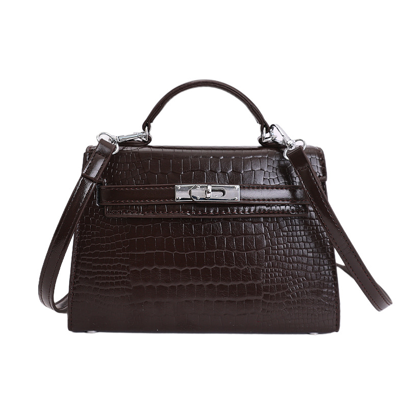 Nicho popular cocodrilo portátil bolso Kelly mujer 2026 nueva moda versátil alta sensación de hombro mochila
