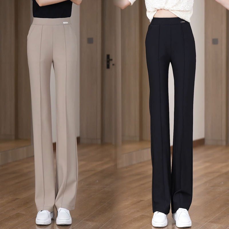 Fashionable casual trousers women's clothing 2024 summer new high-waist slimming straight pants draped suit wide-leg pants