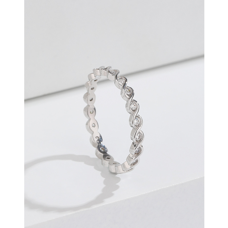 925 anillo de diamantes de plata esterlina hembra ins nicho diseño simple estilo frío personalidad abierta moda anillo de dedo índice