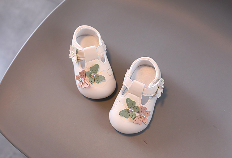 Baby Single 0-1-2 Jahre altes Leder Prinzessin Mädchen koreanische weiche Sohle Kinder Frühling und Herbst Blumenschuhe_voghion.com