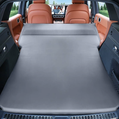 Inflatable Travel Mattress, Car | Vehicle-mounted inflatable bed - standard-ideal-l7-fixed-pillow-elegant-gray-comes-with-air-pump