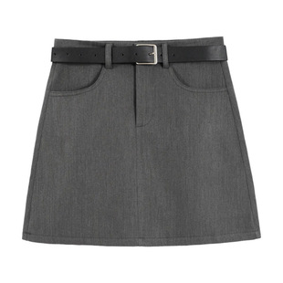 Gray Suit Short Skirt for Women Summer New Style Petite Hot Girl High Waist Slimming Fashionable Hip Skirt