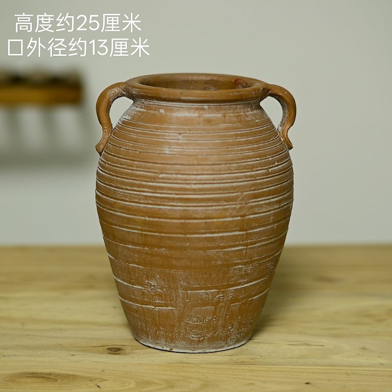 复古手工陶罐土陶罐手工花瓶花盆民宿装饰插干花水培客厅摆件|undefined
