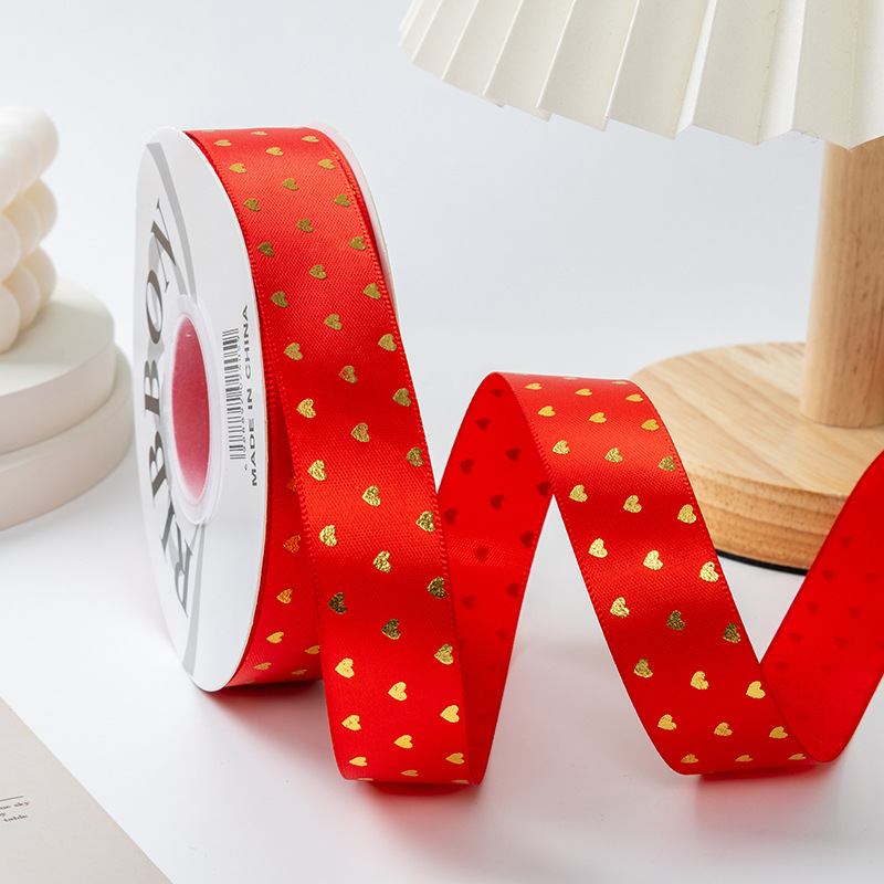 [Posta libre] Pequeño amor de oro cinta arco corbata caja de regalo pastel de flores embalaje cinta cinta de seda DIY