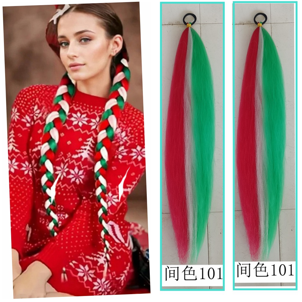 Fábrica de niñas elásticas pelucas de cola de caballo trenzas de boxeo trenzas de cuerda elástica de color trenzas de caballo para niños pelucas de cola de caballo