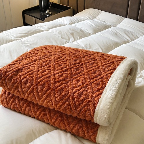 Class A high-weight double-layer thickened blanket quilt cover dual-purpose solid color milk taffeta arctic velvet four-piece pillowcase dormitory