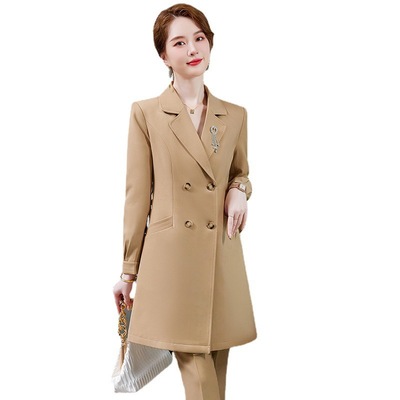 职业套装女2022秋冬新款长袖时尚网红西服中长款业务员白领美容师