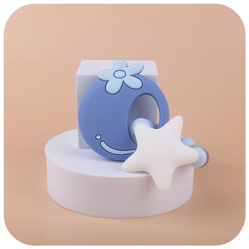 Nueva DIY creativo de dibujos animados de silicona fruta Big Star juguete teether fresa mango teether pulsera teether stick