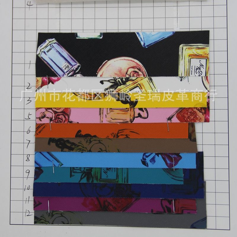[圣瑞皮革]PVC 花朵图案箱包手袋革 沙发革 装饰革 SR-1650
