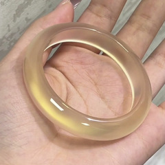 马达加斯加天然马料玉髓手镯浅香槟金小钢炮玛瑙手镯白月光荔枝冻