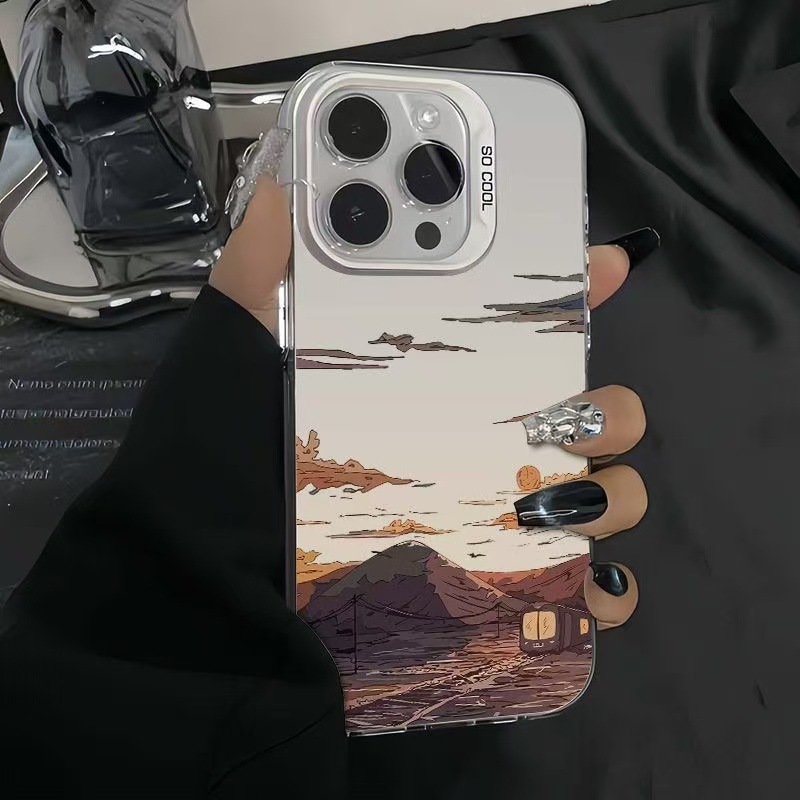 Nueva puesta de sol para iPhone 16 funda para teléfono móvil Apple 15promax/14 anti-caída 13pro12 Europa y América 11xr