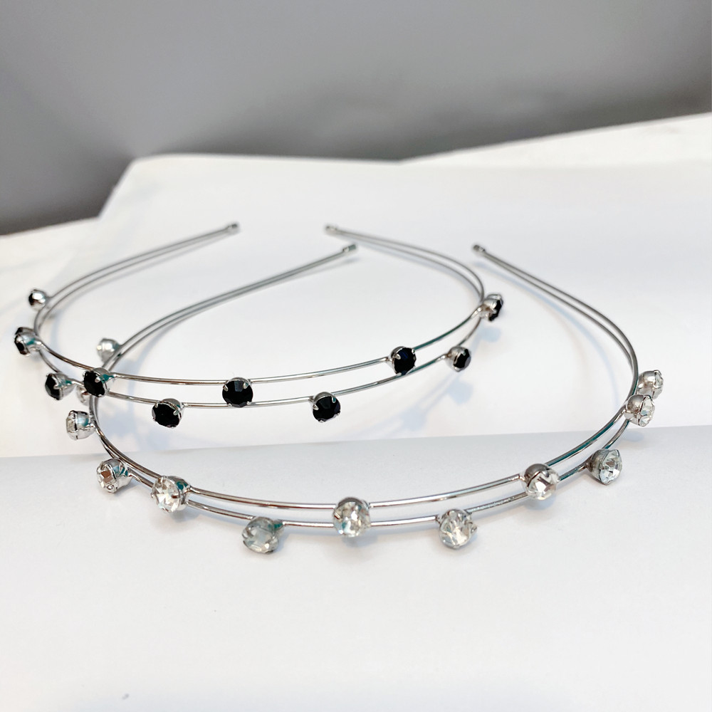 Korean Rhinestone Double Thin Headband display picture 8