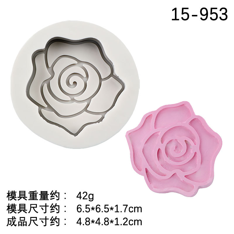 Camelia Rose forma de silicona molde coche aire acondicionado salida aromaterapia vela yeso hecho a mano jabón Accesorios