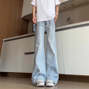 Men's Straight-Leg Loose Wide-Leg American High Street Vibe Jeans Trendy Versatile Casual Pants