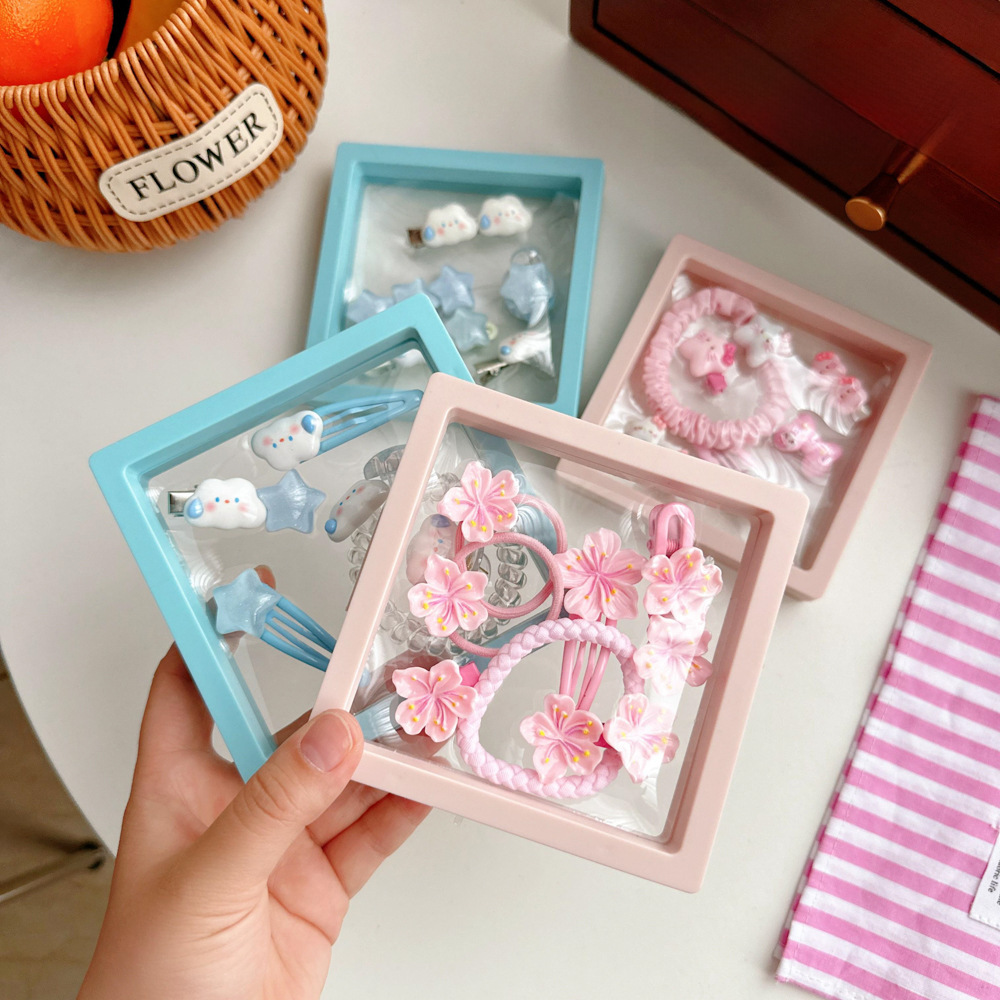 Édes rózsaszín cseresznyevirág sorozatú hajkiegészítők szuper tündérvirágos csat pónifarok hajkötél frufru hajcsat tavasz és nyár_voghion.com