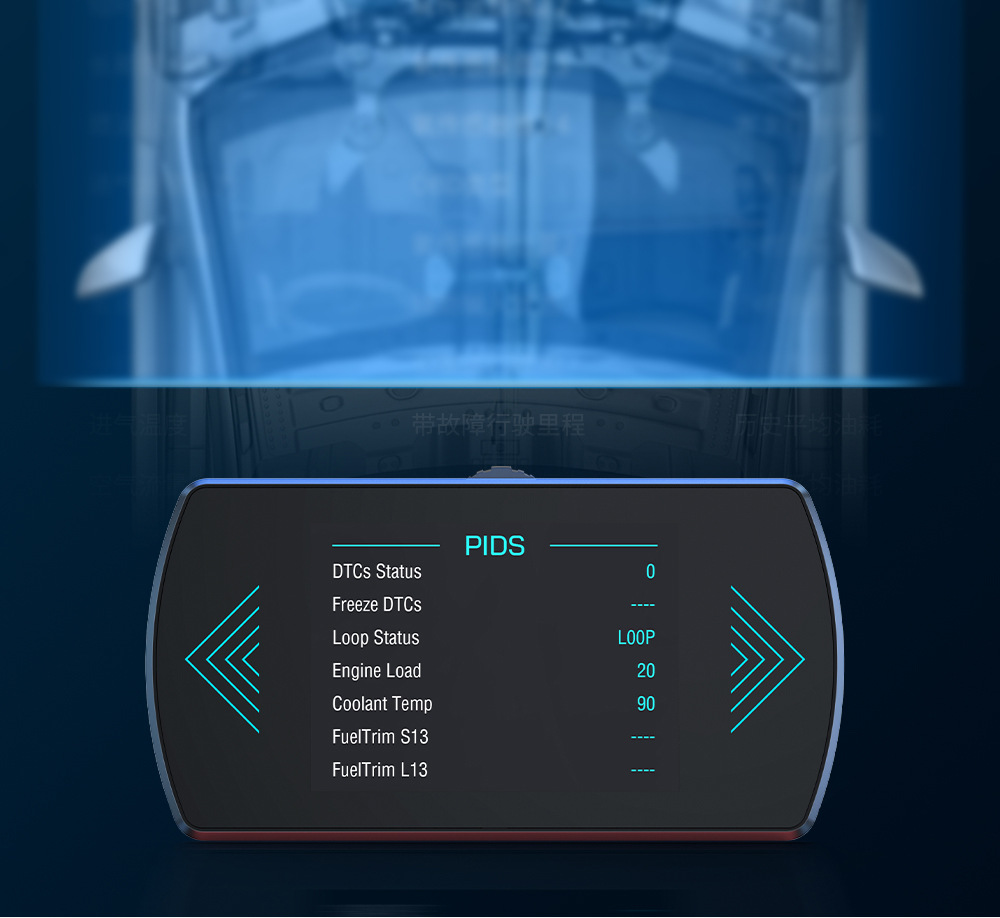 Cross-border best-selling car HUD head-up display OBD high-definition LCD on-board computer with multi-language support and total mileage display