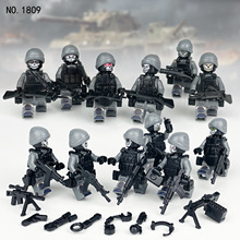 12款使命幽灵战队1809小颗粒军事人仔模型耳机武器装备积木玩具拼