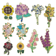 クロスボーダー植物ひまわりアイリス花花ストラップ合金diyアクセサリーアクセサリーイヤリングネックレスペンダント