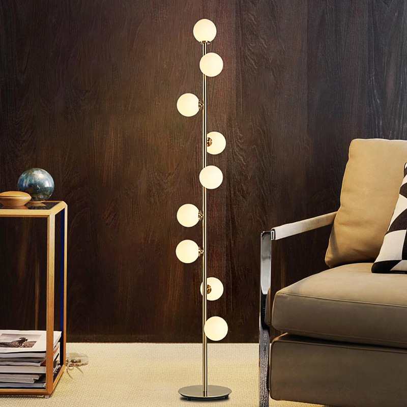 Nordic Floor Lamp Ins Internet Celebrity Living Room Bedroom Multi-Head Magic Bean Creative Light Luxury Decorative Floor Table Lamp Cross-Border Delivery