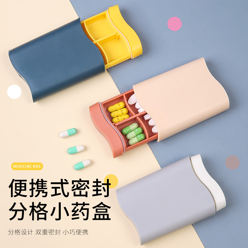 Portable mini -pill box travel for one week of medicine household…