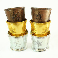 厂家直销圣诞树配件脚盆创意个性花纹铃铛底座多彩节日气氛塑料底