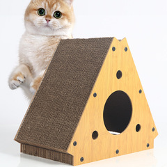 Diamond-shaped cat bed cat scratching board triangular standing cat claw board cat supplies clawing multi-functional for playing and lying large cross-border