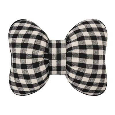 Bowknot Car Headrest Neck Headrest - plaid-bow-waistband-black