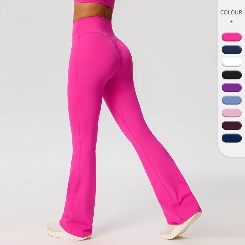 European and American Style High-Waisted Yoga Pants, Slim-Fit Outdoor Tight-Fitting Wide-Leg Pants for Women, Running Sports Casual Flared Pants European and American Style High-Waisted Yoga Pants, Slim-Fit Outdoor Tight-Fitting Wide-Leg Pants for Women, Running Sports Casual Flared Pants