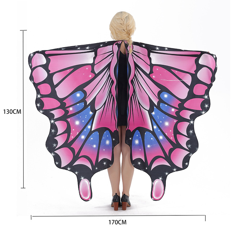 Capa de Halloween de punto para usar alas de mariposa vestido de capa vestido para niños capa ancha espectáculo de baile chal