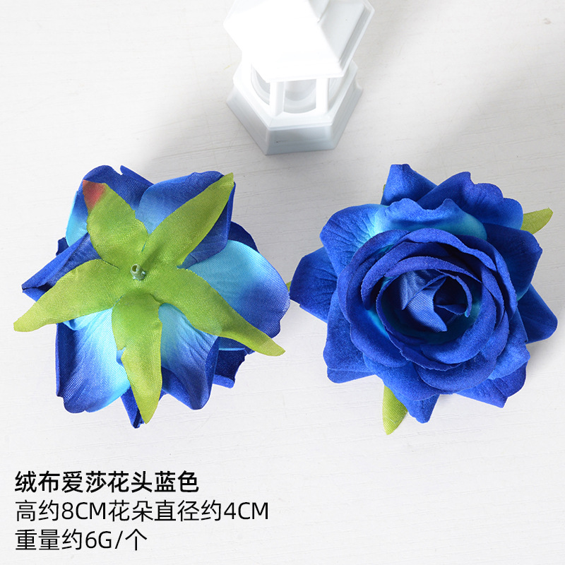 Simulación de flores azules DIY accesorios de cabeza de flores material de boda flor de flor flor flor de flor flor flor de pecho de flor de cabeza pared en el viento